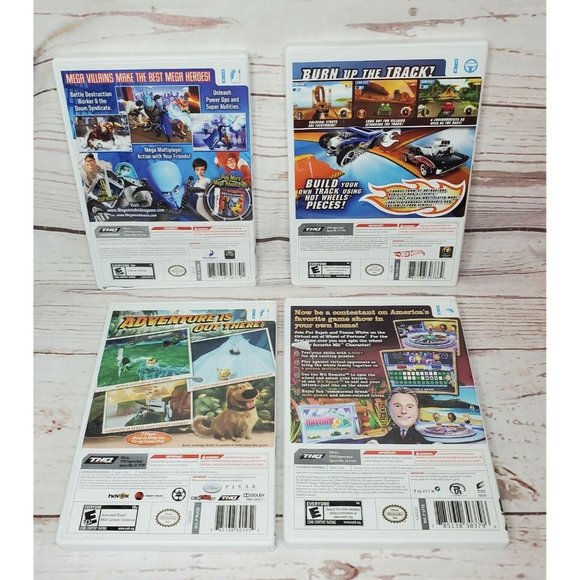 THQ Megamind, Hotwheels, Up & Wheel Of Fortune Wii 4 Game Bundle No Scratches - Picture 2 of 12